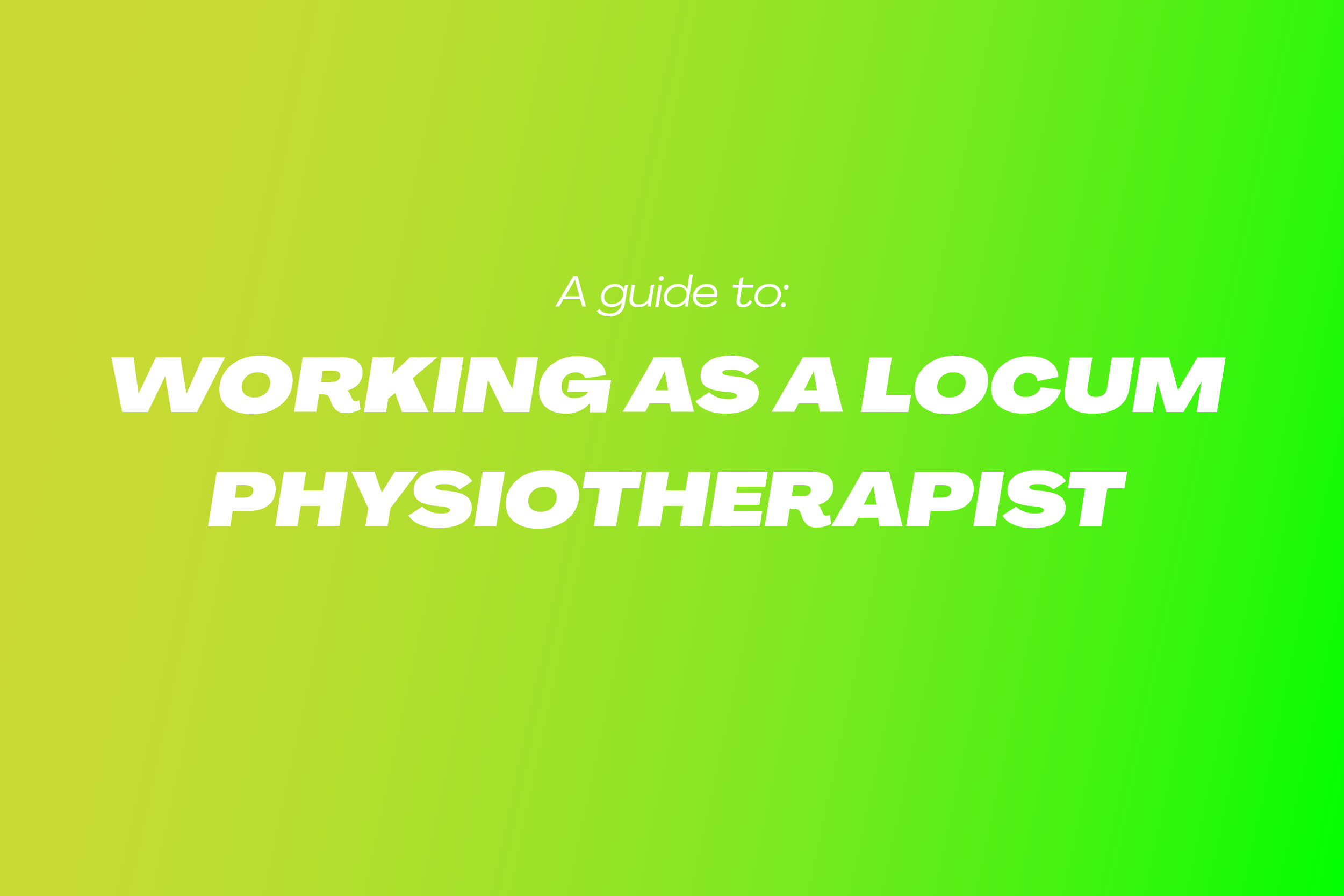 View Working as a Locum Physiotherapist